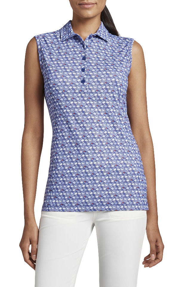 Peter Millar Women's Performance Paint The Town Red Sleeveless Golf Shirts